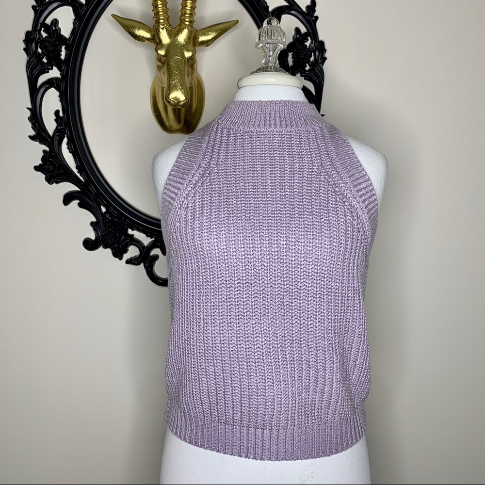 Xhilaration Lavender Knit Halter Sweater Tank